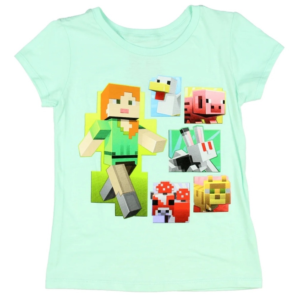 Minecraft Graphic T-Shirt color Mint Green size XL